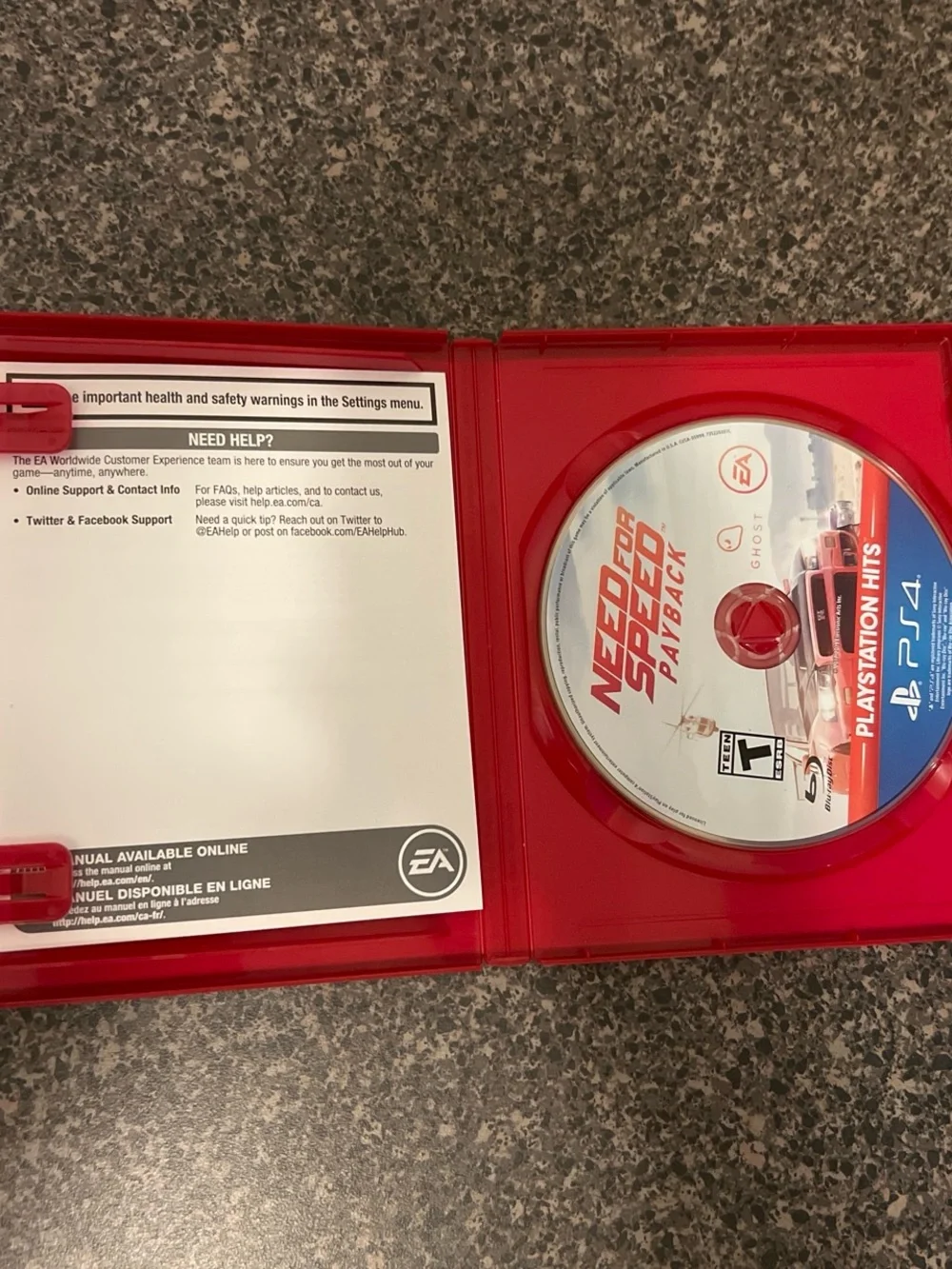 Sony PS4 Need for Speed Payback - Red and Blue Cover